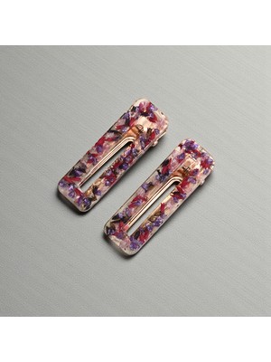 Lavanta Bahçesi -No.2 – Doğal Kır Çiçeği Reçine Toka Seti