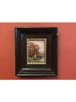 TT Ahşap Çerçevesinde Limoges Emaye Tablo 15 cm 13 cm 3,5 cm Ölçülerinde