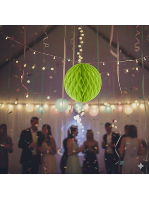 Dodomar 25 cm – Fıstık Yeşili Küçük Japon Feneri Dekoratif Asma Kağıt Fener Parti ve Etkinlik Süsü