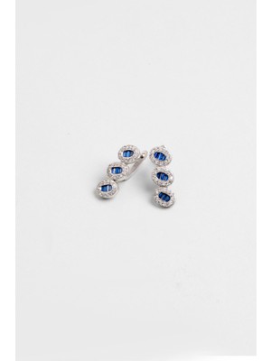 So CHIC Sonsuz Yakamoz 18 Ayar Beyaz Altın Kaplama Gümüş Küpe