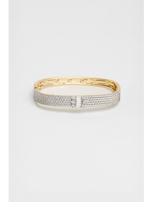 So CHIC Işıltı Masalı 18 Ayar Sarı Altın Kaplama Gümüş Kelepçe Bileklik