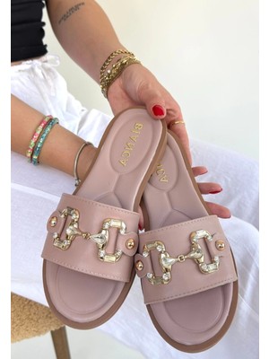 Zengezur Mall Ozlstor Toha Pudra Cilt Tokalı Terlik (Numara: 37)