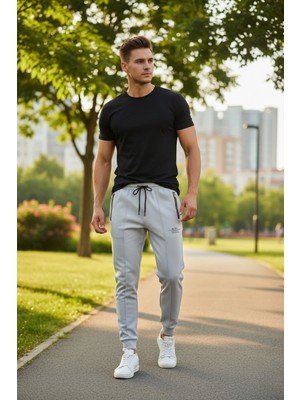 FullaModa Beli Bağcıklı Çimalı Jogger Eşofman Altı