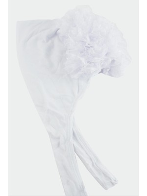 Zero Ozlstor Dikişsiz Fırfırlı Bone-Beyaz