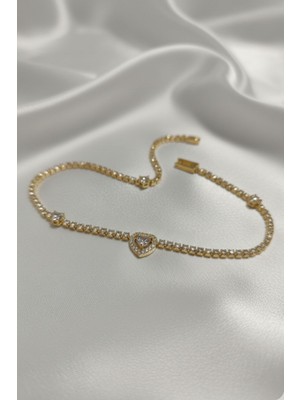 Aslı Kiraz Jewerly Çelik Minimal Su Yolu Gold Kadın Bileklik Kalpli Clk-Su-Yl-Gld-Kdn-Blk-Klp