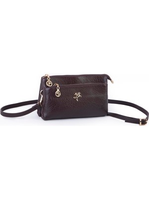 Nas Bag Kadın Çapraz ve Clutch Çanta Bilek ve Çapraz Askılı (24X15 Cm) Kahve Victoria