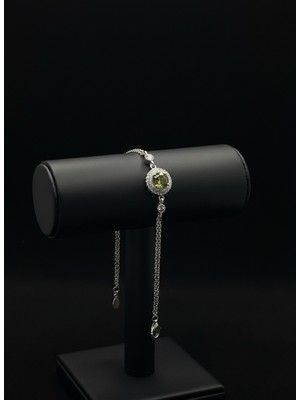 Ward Silver 925 Ayar Gümüş Zultanit Taşlı Yuvarlak Kesim Bileklik