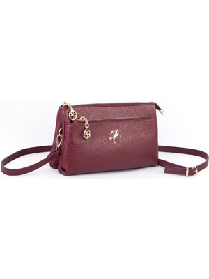 Nas Bag Kadın Çapraz ve Clutch Çanta Bilek ve Çapraz Askılı (24X15 Cm) Bordo Victoria