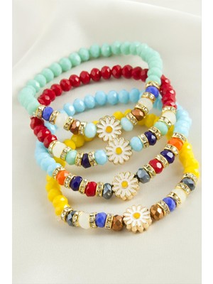 Zero Ozlstor Papatya Kristal Trend Bileklik-Açık Mavi