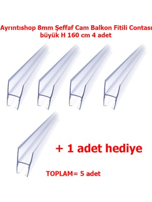 AYRINTISHOP Ayrıntıshop 8mm Şeffaf Cam Balkon Fitili Contası 4 Adet + 1 Adet Hediyeli