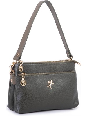 Nas Bag Kadın Çift Gözlü Omuz ve  Çapraz Çanta Haki Victoria