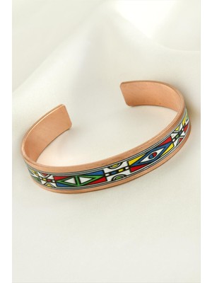 Zero Ozlstor Göz Desenli Bakır Kelepçe Bileklik-Bronz