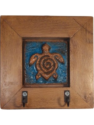 Toprakana Art Deniz Kaplumbağası, Seramik Duvara Monte Anahtarlık Askısı 14,5×14,5×2,5 (cm)