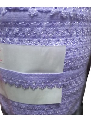Mertay Çamaşır Lastiği Dantelli 1 cm 1 Metre Lila