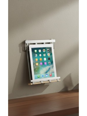 Saban Duvara Monte Tablet ve Kitap Tutucu – Sabit Montajlı, Kaymaz Alt Destekli