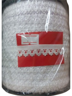 Mertay Çamaşır Lastiği Dantelli 1 cm 1 Metre Beyaz 1. Model