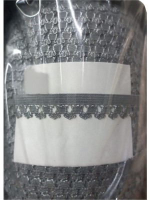 Mertay Çamaşır Lastiği Dantelli 1 cm 1 Metre Gri