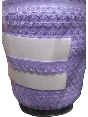 Mertay Çamaşır Lastiği Dantelli 1 cm 1 Metre Açık Mor
