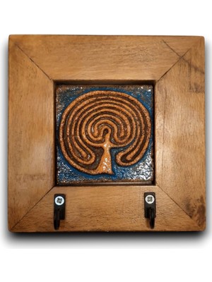 Toprakana Art Kreta Labirenti, Seramik Anahtarlık Duvar Tablo 14,5x14,5x2,5 (cm)