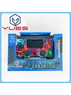 YUES PS4 Kablosuz Joystick – PS4 & PC Uyumlu, Çift Titreşim, Ergonomik, Şarj Kablosu Dahil 