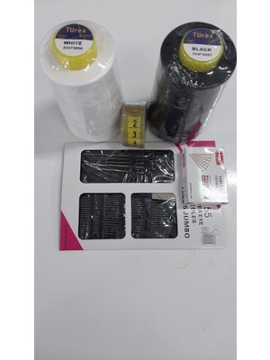 Boom Town 120 No Siyah-Beyaz Ip Çoklu Iğne Mezura Set