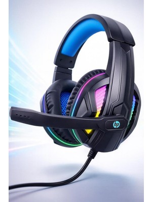 Hp DHE-8010UM Kablolu Mikrofonlu Gaming Oyuncu Kulaklık RGB Aydınlatma Özelliği ile Siyah
