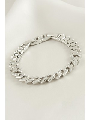 Zero Ozlstor Xuping Zikzak Zirkon Taşlı Lüks Çelik Bileklik-Sarı