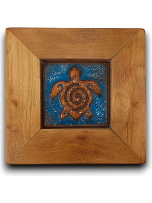 Toprakana Art Deniz Kaplumbağası Seramik Duvar Panosu 14,5 × 14,5 × 2,5 cm
