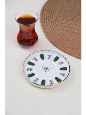 Tabak Evi Porselen Acem Zade Yeşil Çay Tabağı 11,8cm Tekli