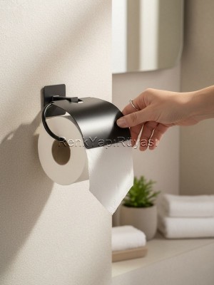 Renk Yapı Rüyası Banyo ve Wc Güçlü Yapışkanlı Paslanmaz Kapaklı Wc Tuvalet Kağıtlığı Ekonomik