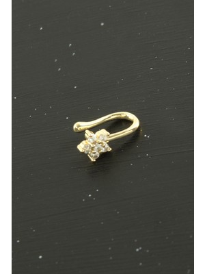 Zero Ozlstor Papatya Tragus Zirkon Taşlı Piercing 1 Adet-Sarı