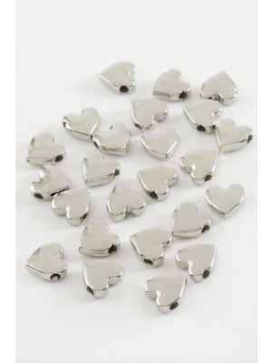 Zero Ozlstor Kalp Metal Bileklik ve Kolye Ucu Aparatı 1 Adet-Gümüş Rengi