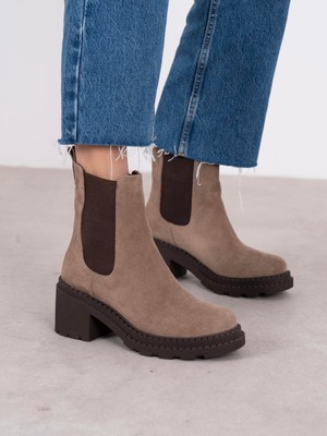 Ece'nin Butiği Olyana Vizon Süet Hakiki Deri Kadın Bot
