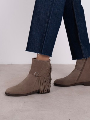 Ece'nin Butiği Nastia Vizon Süet Hakiki Deri Kadın Bot