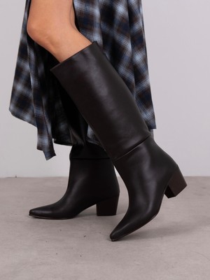 Ece'nin Butiği Espera Kahve Hakiki Deri Kadın Çizme