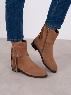 Ece'nin Butiği Nastia Taba Süet Hakiki Deri Kadın Bot