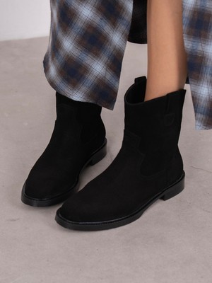 Ece'nin Butiği Rasmus Siyah Süet Hakiki Deri  Bot