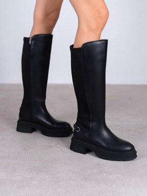 Ece'nin Butiği Noraa Siyah Hakiki Deri Kadın Çizme