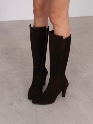 Ece'nin Butiği Bowie Kahve Süet Hakiki Deri Kadın Çizme