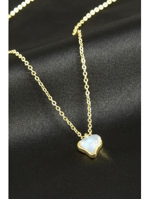 Zero Ozlstor Kalp Cam Kolye-Sarı