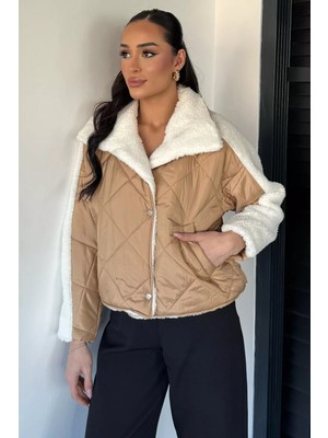 Gülseli Kadın Kadın Astarlı Peluş Detaylı Mont P-00019794