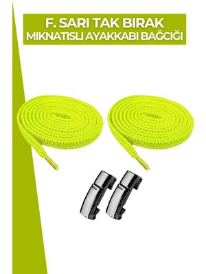 Dopar Elastik Akıllı Kilitli Bağcık Mıknatıslı Metal Tak Bırak Spor Ayakkabı Bağcığı 100 cm