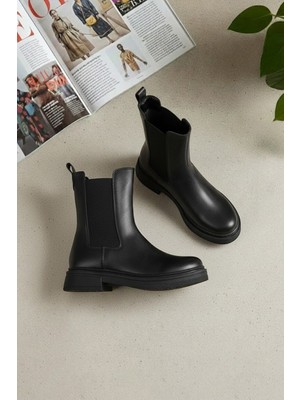 Ayakkabı Fuarı Elit OZRSL1400C Kadın Chelsea Bot Siyah