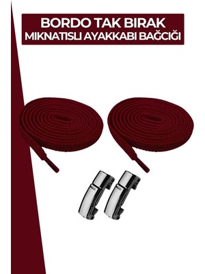 Dopar Elastik Akıllı Kilitli Bağcık Mıknatıslı Metal Tak Bırak Spor Ayakkabı Bağcığı 100 cm