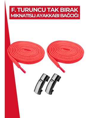 Dopar Elastik Akıllı Kilitli Bağcık Mıknatıslı Metal Tak Bırak Spor Ayakkabı Bağcığı 100 cm