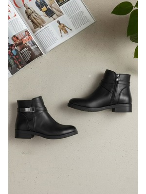 Ayakkabı Fuarı Elit OZRSL602C Kadın Klasik Bot Siyah