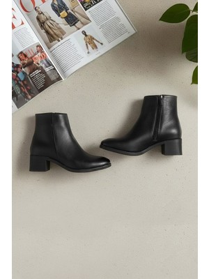 Ayakkabı Fuarı Elit OZRSL1100C Kadın Topuklu Bot Siyah