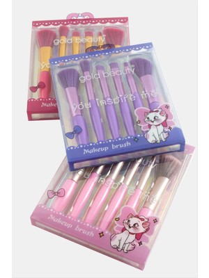 Zero Ozlstor 6 Adet Makyaj Fırça Seti-Renkli