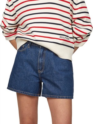Tommy Hilfiger Dnm Mını Short Hw Ace Kadın Mavi Şort - WW0WW44385