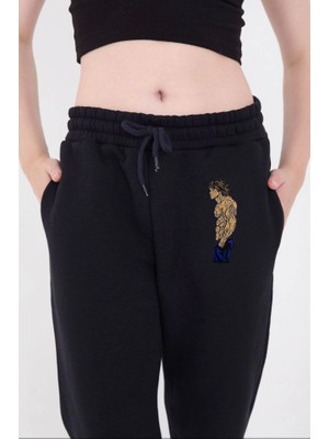 Mericline Lastikli Üç Iplik Baskılı Eşofman Pantolon - Lacivert